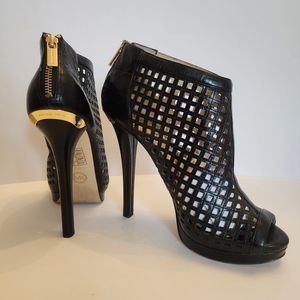 Michael Kors Caged Peep Toe Ankle Bootie Size 9.5M